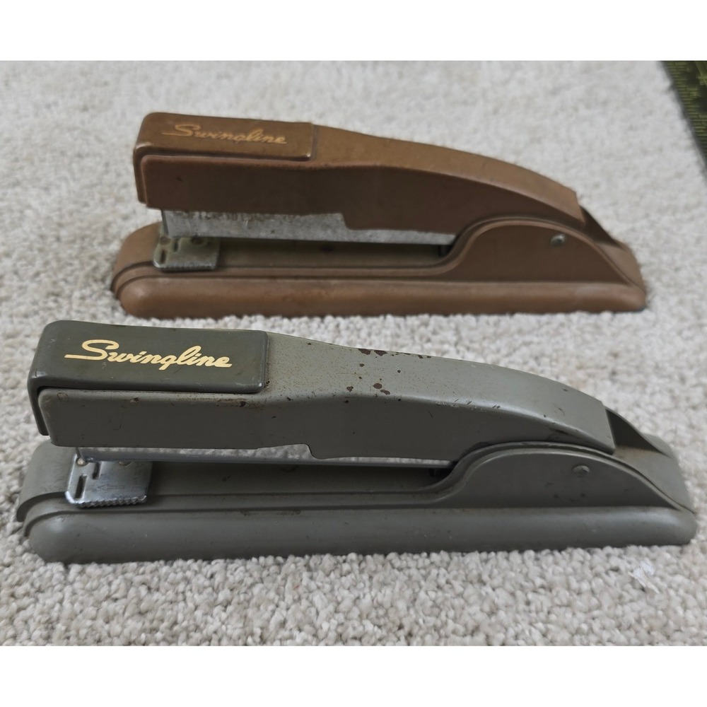 Swingline Stapler Lot Brown Gray Vintage Mid Century Modern Industrial Office